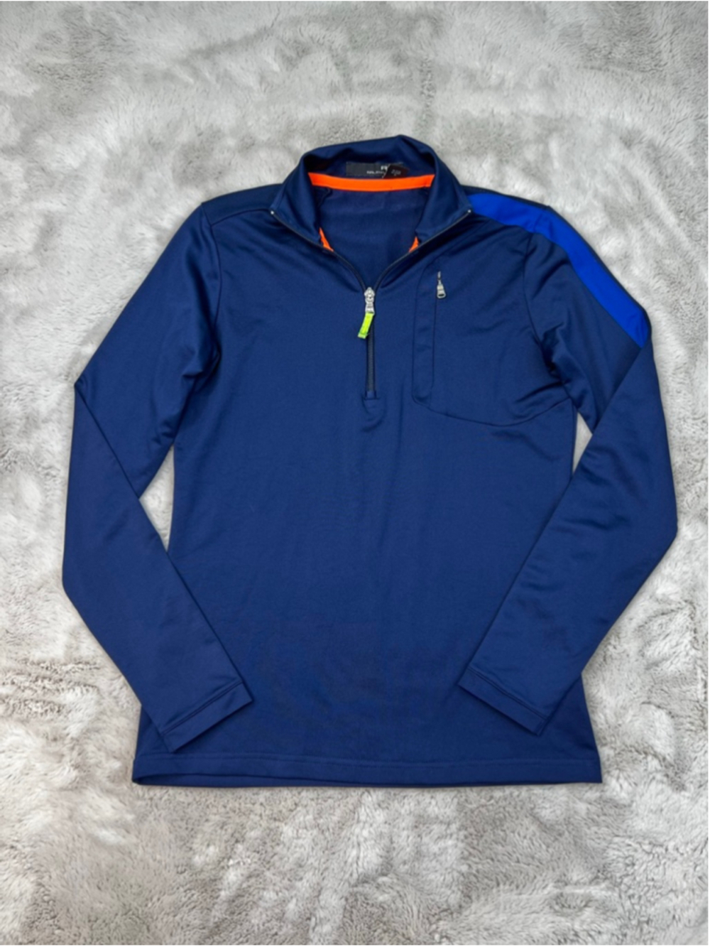 RLX Ralph Lauren Navy Blue Long Sleeve Athletic 1/4 Zip Shirt Womens Size Small